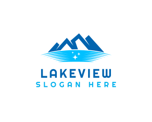 Winter Mountain Lake logo design