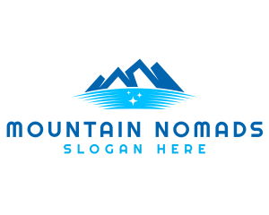 Winter Mountain Lake logo design