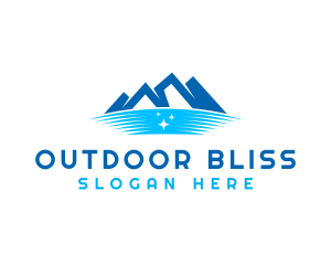 Winter Mountain Lake logo design