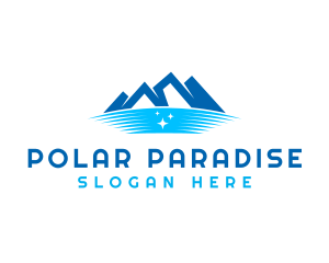 Winter Mountain Lake logo design