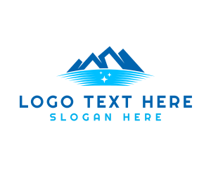 Glacier - Winter Mountain Lake logo design
