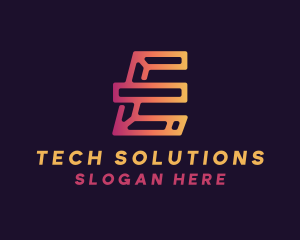 Digital Tech Letter E logo