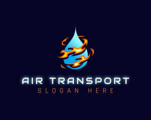 HVAC Fuel Heating Cooling logo design