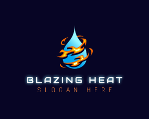 HVAC Fuel Heating Cooling logo design