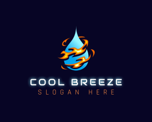 HVAC Fuel Heating Cooling logo design