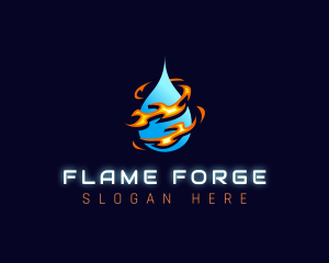 HVAC Fuel Heating Cooling logo design