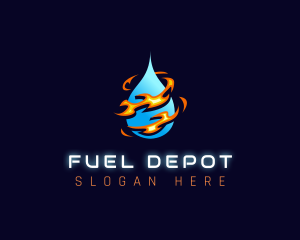 HVAC Fuel Heating Cooling logo design