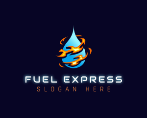 HVAC Fuel Heating Cooling logo design