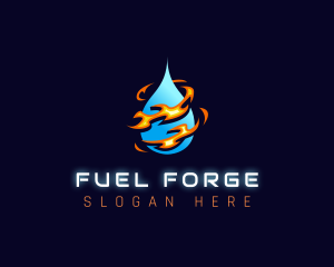 HVAC Fuel Heating Cooling logo design