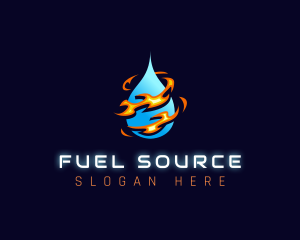 HVAC Fuel Heating Cooling logo design