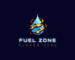 HVAC Fuel Heating Cooling logo design