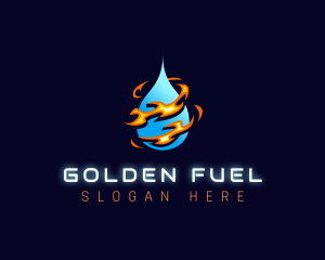 HVAC Fuel Heating Cooling logo design