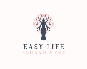 Ecology Woman Meditation logo design