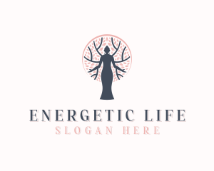 Ecology Woman Meditation logo design