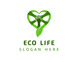 Environmental Heart Hand logo design