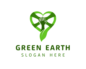 Environmental Heart Hand logo design