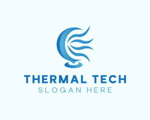 HVAC Temperature Ventilation logo design