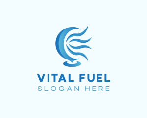 HVAC Temperature Ventilation logo design