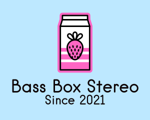 Strawberry Milk Box logo design