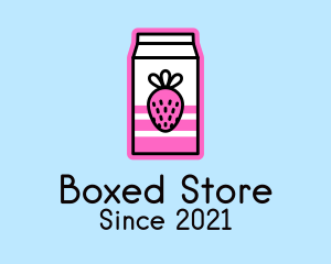 Strawberry Milk Box logo design