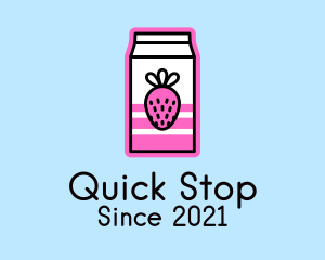 Strawberry Milk Box logo design