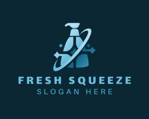 Cleaning Squeeze Bottle logo design