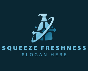 Cleaning Squeeze Bottle logo design