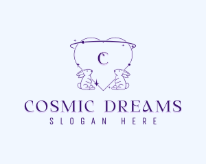 Cosmic Rabbit Heart logo design