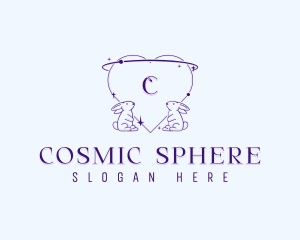 Cosmic Rabbit Heart logo design