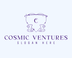 Cosmic Rabbit Heart logo design
