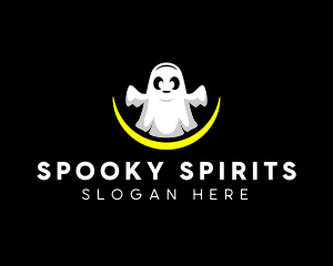 Spooky Ghost Cute logo design