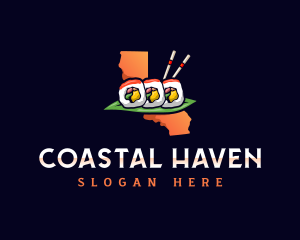 Sushi Roll California logo design