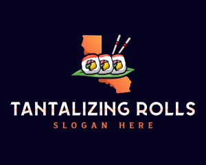 Sushi Roll California logo design