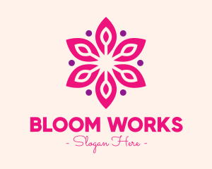 Pink Flower Blossom logo design