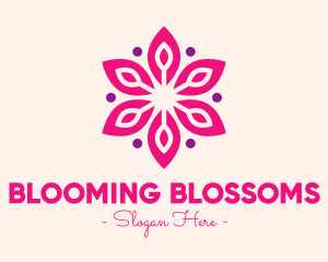 Pink Flower Blossom logo design