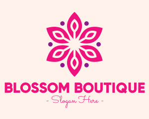 Pink Flower Blossom logo design