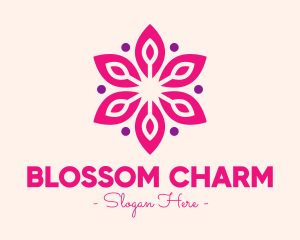 Pink Flower Blossom logo design