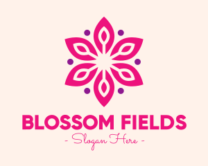 Pink Flower Blossom logo design