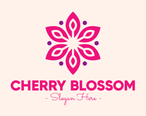 Pink Flower Blossom logo design