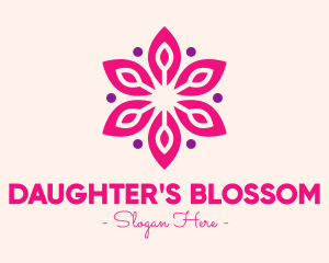 Pink Flower Blossom logo design