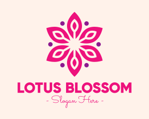 Pink Flower Blossom logo design