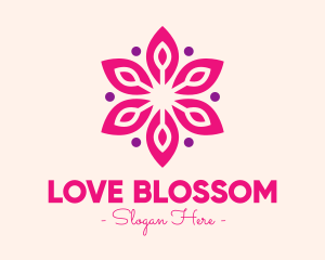 Pink Flower Blossom logo design