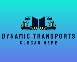 Trailer Truck Fleet Transportation logo design