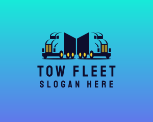 Trailer Truck Fleet Transportation logo design