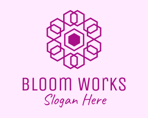 Purple Hexagon Mandala logo design