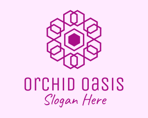 Purple Hexagon Mandala logo design