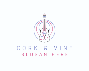 Guitar Wine Bar logo design