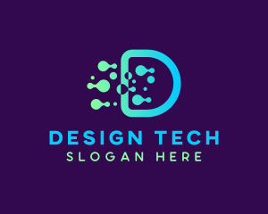 Generic Tech Letter D logo design