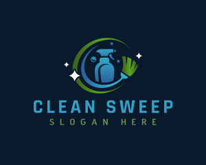 Cleaning Spray Mop logo design