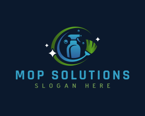 Cleaning Spray Mop logo design